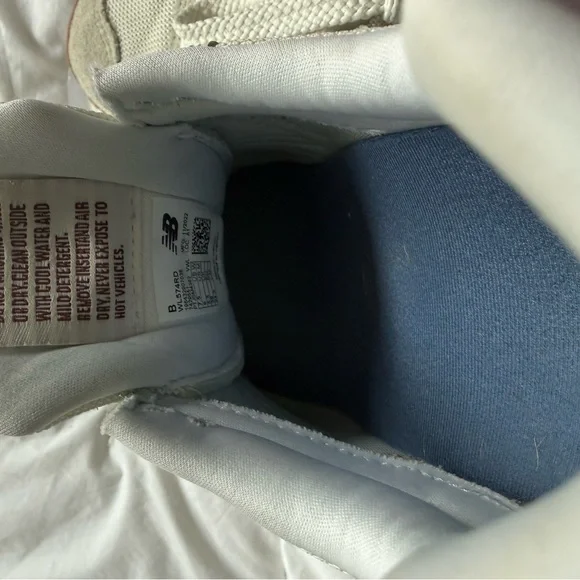 New Balance White and Blue Athletic Shoes - Picture 6 of 7